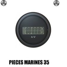 COMBINE HORAMETRE VOLTMETRE LCD 12/48V ETANCHE IP67