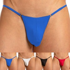 Slip homme taille basse élastique bombée pochette bikini string t-back string