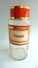 Ancien pot à Pharmacie en verre  (Vitalité)