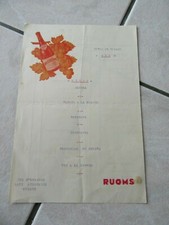 MENU RESTAURANT  VERS 1960 HOTEL EZ ZALAGH FES MAROC TAPUSCRIT