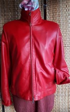 Veste femme cuir rouge taille