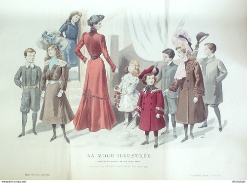 Gravure mode illustree 1901 - gravure,