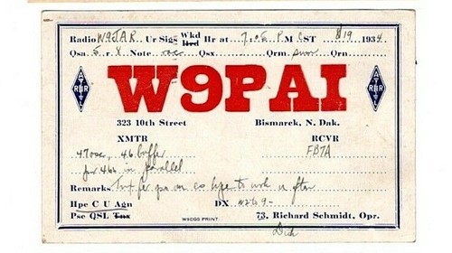 1934 radio qsl postcard - qsl,