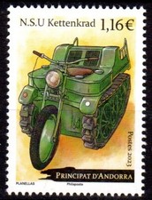 Timbre Andorre Français n°886 NSU Kettenkrad