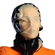 Unisex Latex Hood Bag Clear