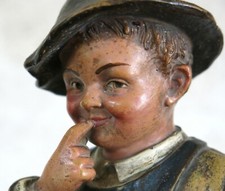 GARÇON TERRE CUITE, petit pêcheur, ramoneur, vieux métier, Bernard Bloch, B B .