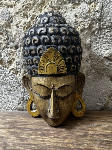 Masque bouddha bois - en,