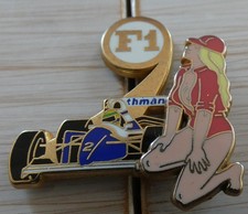 PIN'S F1 FORMULA ONE AYRTON SENNA PIN UP WILLIAMS RENAULT ZAMAC 2D JFG MIAMI