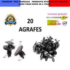 20  Agrafe, Rivet de Fixation PEUGEOT/CITROEN/RENAULT Clips Pare-Boue Pare-choc 