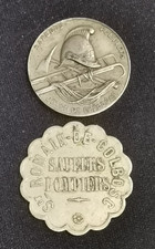 JETON PRESENCE ♦ Lot de 2 jetons sapeurs pompiers de St Romain de Colbosc RARE !