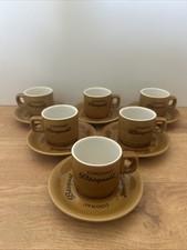 Collector et vintage  6 Tasses à café Bistrot Cognac Bisquit en porcelaine