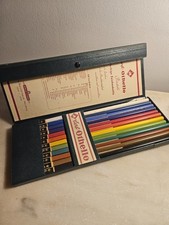 Boîte vintage Othello set crayons & pastels 24 pièces étui vert d’origine