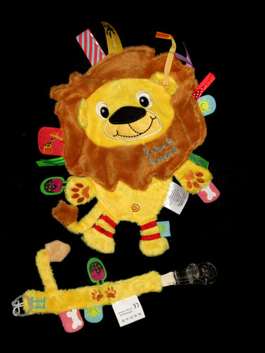 Doudou plat lion jaune - lion,