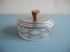 ancienne boîte ovale verre art déco antique french glass box caja de cristal 30s