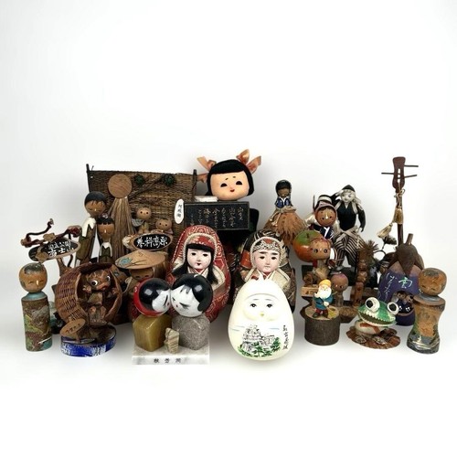 Lot mini poupées kokeshi - de,