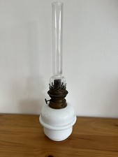 Lampe à pétrole verre BLANCHE vintage ancienne lampe à huile
