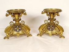 Paire pique-cierges bougeoirs