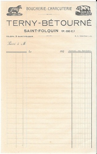 Ancienne facture vierge