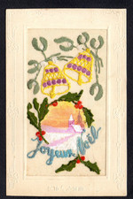CARTE BRODEE - Joyeux Noel - Embroidered Card