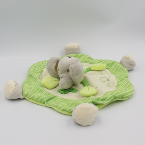 Doudou plat rond éléphant