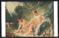 Ak Diana après La Bade avec Un Leur Gefährtinnen Nu