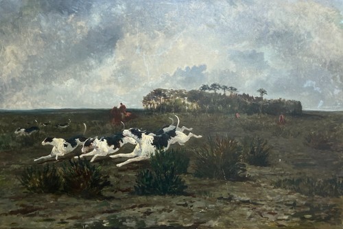 Scène chasse courre - scène, à