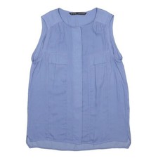 ZARA Haut Sans Manches Bleu