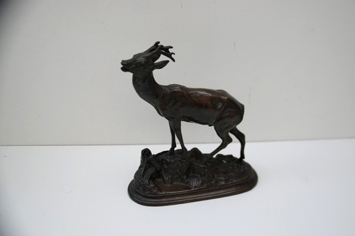 Chevreuil bronze signé - bronze,