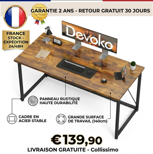 Bureau devoko 140cm table - 140cm,