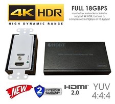 Wall Plate HDbaseT HDR 1 Gang UHD Extender Kit HDMI 2.0B 18GBPS 4K @ 60hz 