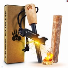 Kit Firesteel - Pierre à Feu de Survie - Barre Magnésium Tendre de qualité XL 10