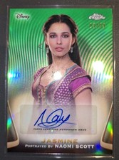 /99 Naomi Scott Auto Jasmine Topps Chrome Disney 2025 Aladdin 100 Green Refracto