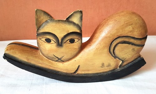 Figurine chat bascule - à, en