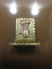 Publicitaire Ancien Bière Alsace Fischer Le Pêcheur 1925 Cuivre Bronze Laiton 