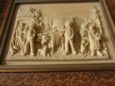 TABLEAU BAS RELIEF concrétion calcaire- Ferme moisson - PADIRAC 1955