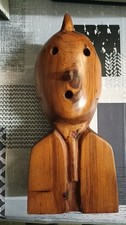 Buste Tintin en Bois 30cm - artisanal -  - Voir Photos !!!
