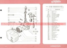 PEUGEOT BB1 C CT LT RS RT VCT VLT VRS VRT VAP Fiche Carburateur GURTNER 10/1972