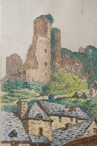 Bel castel aveyron - castel, gravure