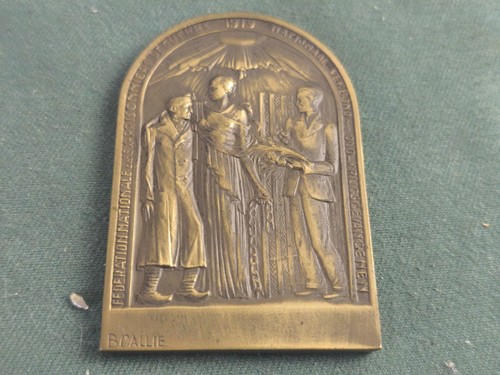 Plaque bronze souvenir - plaque, en