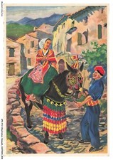 APDP12-0705-ILLUSTRATEUR-HOMUALK - mulet harnaché a l'espagnole