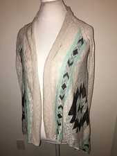 Full Tilt Ladies Juniors Cardigan Small Aztec Bohemian Open Drape Front 