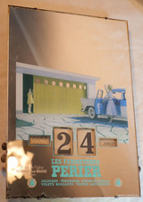 Publicité calendrier mural miroir années 50 60 Fermeture Perier - LAN25PUB001