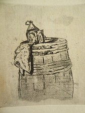 Henri GUERARD 1846-1897 GRAVURE EAU FORTE NATURE MORTE LANTERNE IMPRESSIONNISME