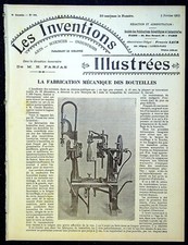 Journal les inventions illustrées N°99 LA FABRICATION MÉCANIQUE DES BOUTEILLES