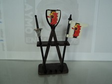 playmobil vintage médiéval râtelier drapeau lance bouclier aigle rouge set 3265