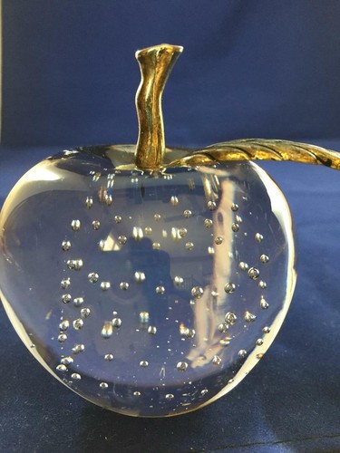 Vintage clear glass apple - vintage,