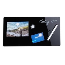 Tableau magnétique 20 x 40 cm Panneau d’Affichage Pense-bête 3 aimants Verre ...