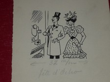 [DESSIN PRESSE BD] MARCEL THIERRY / DESSIN ORIGINAL encre 2 élégants Modes