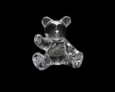 Figurine sculpture en cristal petit ours ourson peluche Steiff signé Baccarat