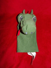 Peluche doudou marionnette dragon IKEA Fantasivarld vert rose rouge  Neuf